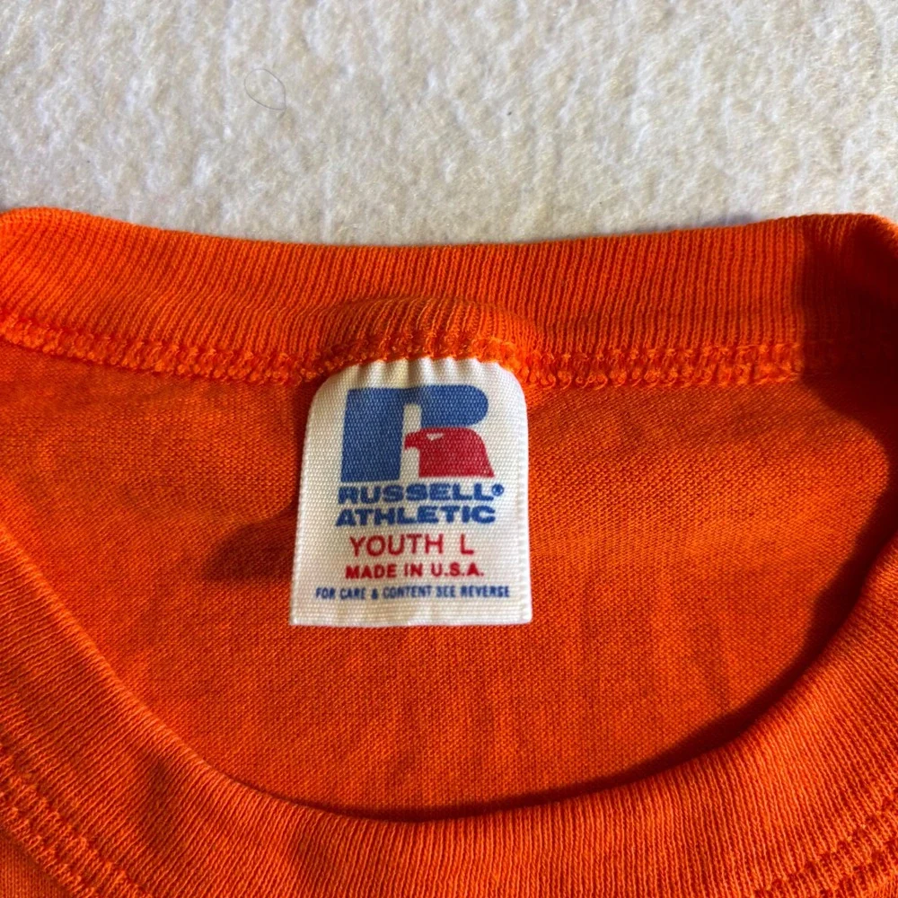Vintage Russell Athletic Youth L Orange Giants‎ Baseball T Shirt 13